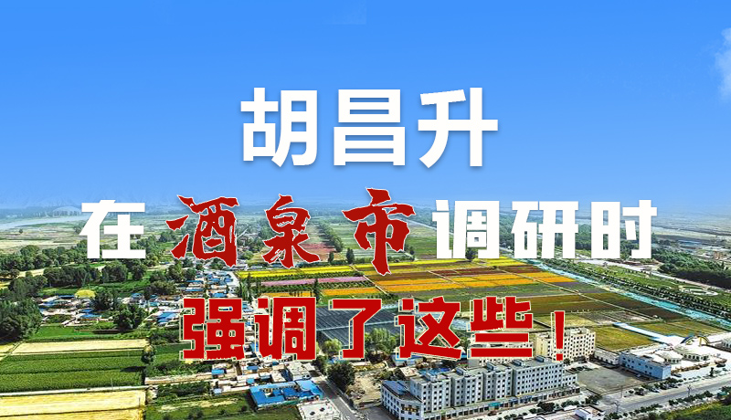 圖解|胡昌升在酒泉市調(diào)研時(shí)強(qiáng)調(diào)了這些！