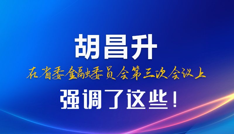 圖解|胡昌升在省委金融委員會第三次會議上強調(diào)了這些！