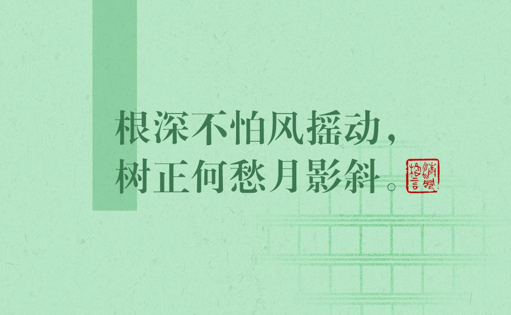 清風格言 | 根深不怕風搖動，樹正何愁月影斜
